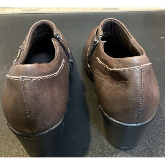 Clarks Women’s Leather Genette Curve Brown Loafer Shoes Size 9M Office Career - Picture 4 of 6